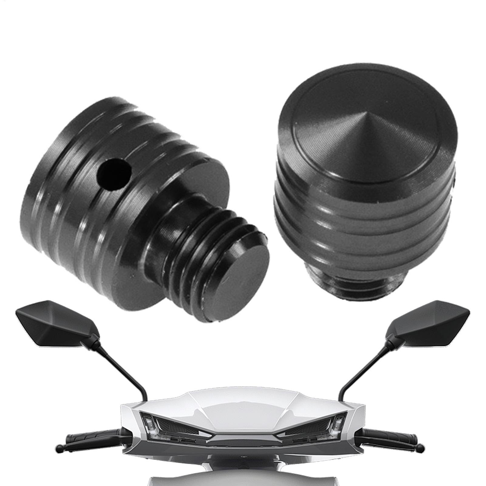 Acunny Motorradspiegel -Stecker, Spiegel -Loch -Stecker | 2x Mirror Hole Plugs Stock | Rostfleisches wasserfestes Aluminium -Powersport -Werkzeug für ATV und Fahrräder von Acunny