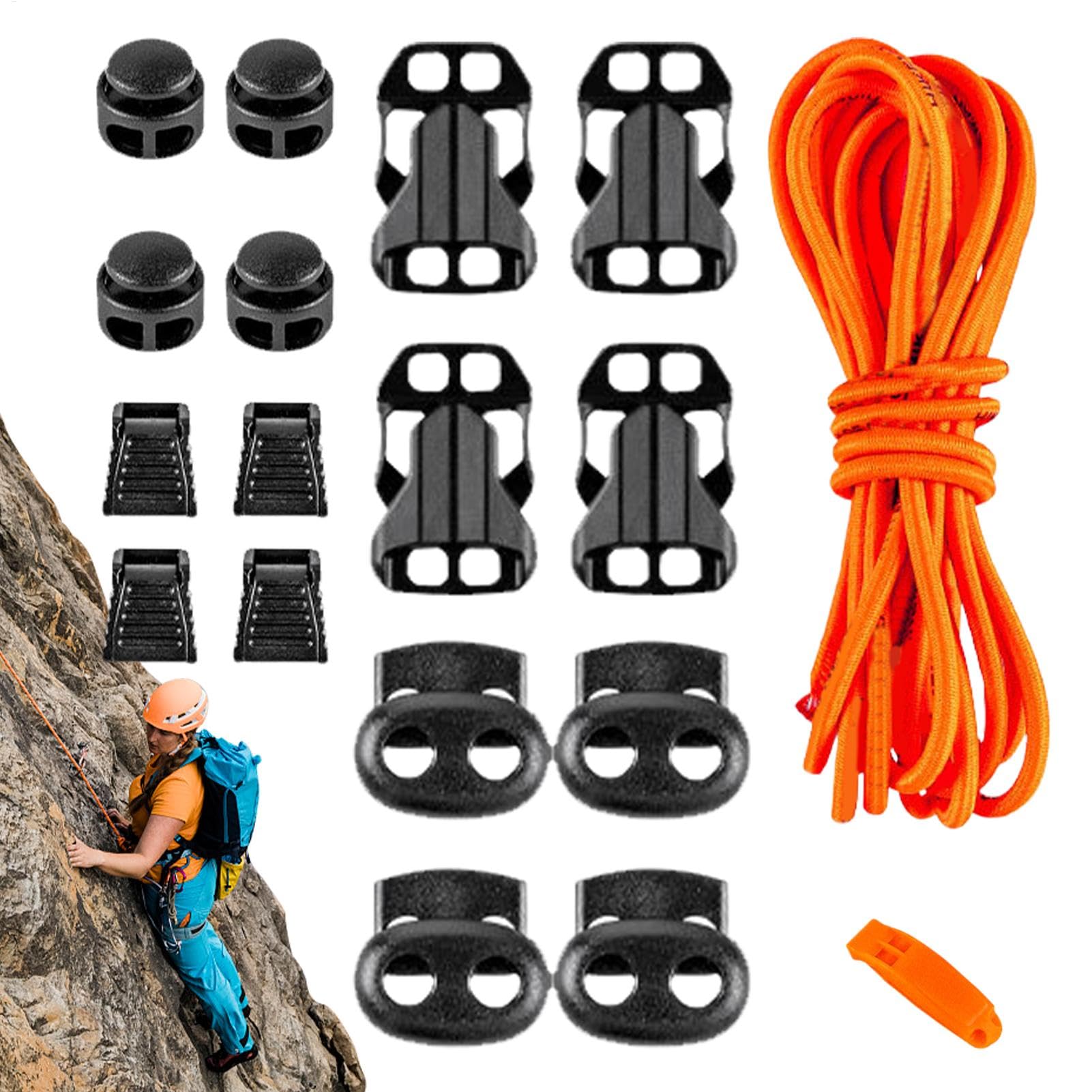 Acunny Outdoor -Umhängetasche Seil, Wanderdacktack -Gurtschnalle | Outdoor Daypack Wanderwanderungserweiterungsseil | Erhöhte Lagerkapazität 18-teiliges Set für Outdoors, Trekking, Bergsteigen von Acunny