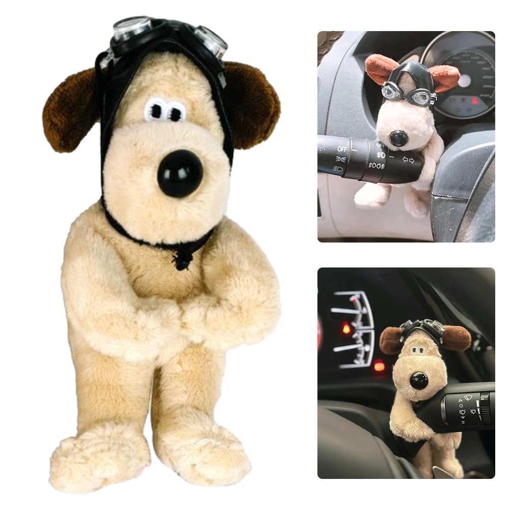 AdKot Car Decoration Dog, Autodekoration Hund, Hundepuppe, Wischer-Blinker-Dekoration Zubehör, Süßer Hund Auto Armaturenbrett Dekorationen, Pilotenpuppen-Ornamente, Auto-Innenzubehör von AdKot