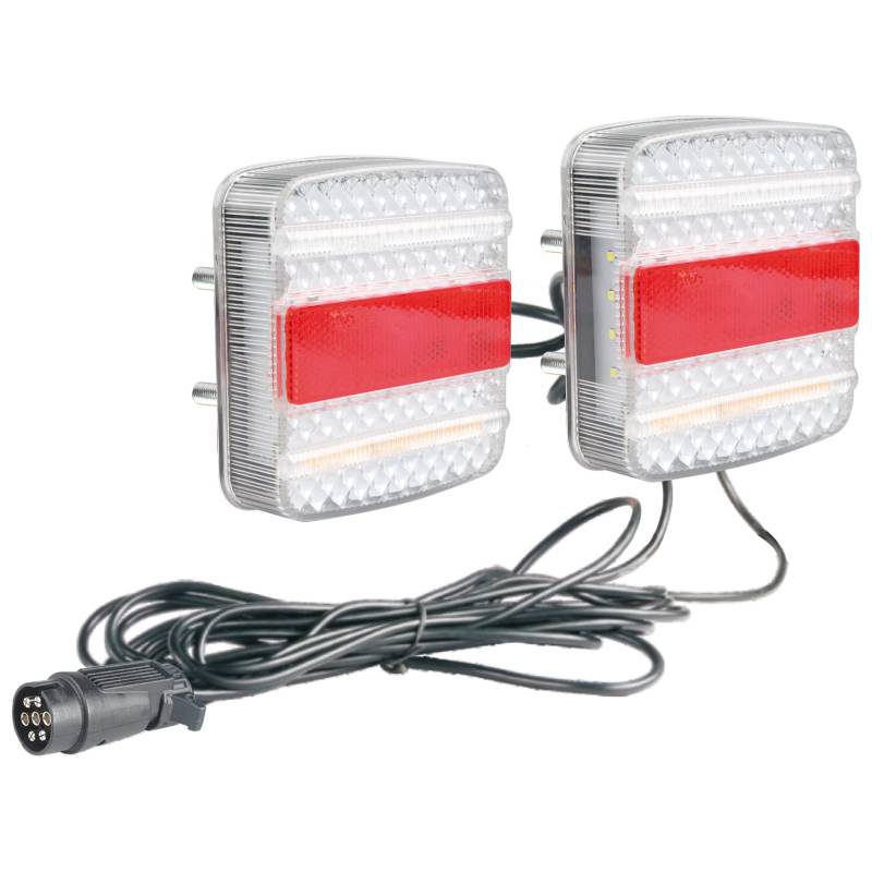 AdLuminis Rückleuchten-Set LED verkabelt für Anhänger, 12V/24V, für den Straßenverkehr zugelassen, zum Anschrauben, ohne Canbus (323120) von AdLuminis