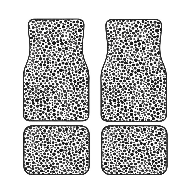Auto Fußmatten Schwarz und Weiß Punktdruck Wasserdicht Auto Pads Universal Auto Vorne Hinten Fußmatten Anti-Rutsch Automatten Set von 4 Stück für SUV Vans LKW Auto Zubehör Dekor von AdaNti