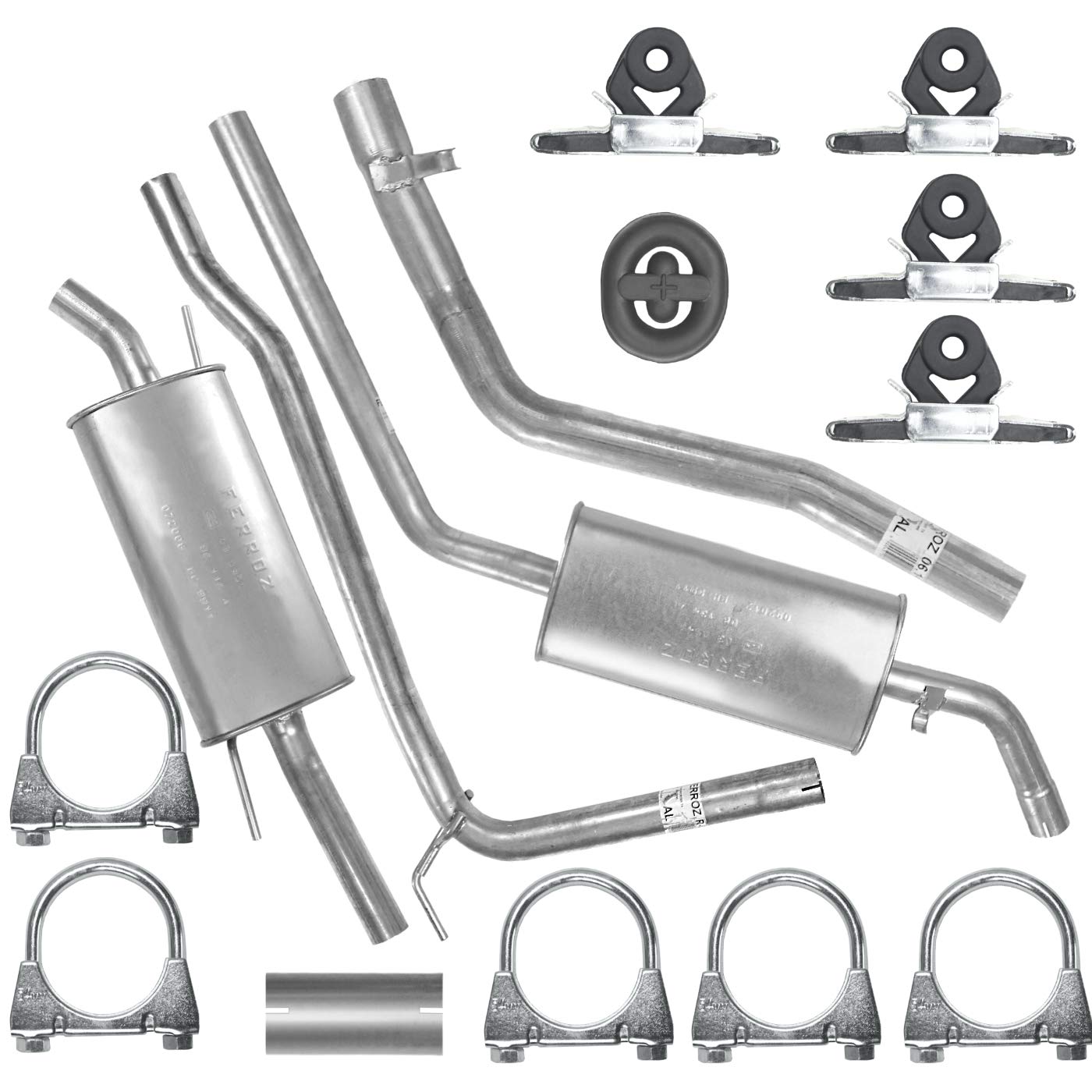 Schalldämpferset Abgasrohr Mitteltopf Endschalldämpfer Auspuff Endtopf für VW Transporter T4 Pritsche LWB 1.9 TD 2.0i von Adamot