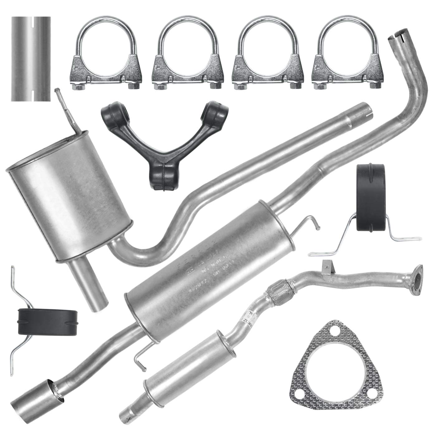 Schalldämpferset Kollektorrohr Auspuff Endtopf Mitteltopf+ Montagesatz für VW Passat B5 FL 1.6i von Adamot