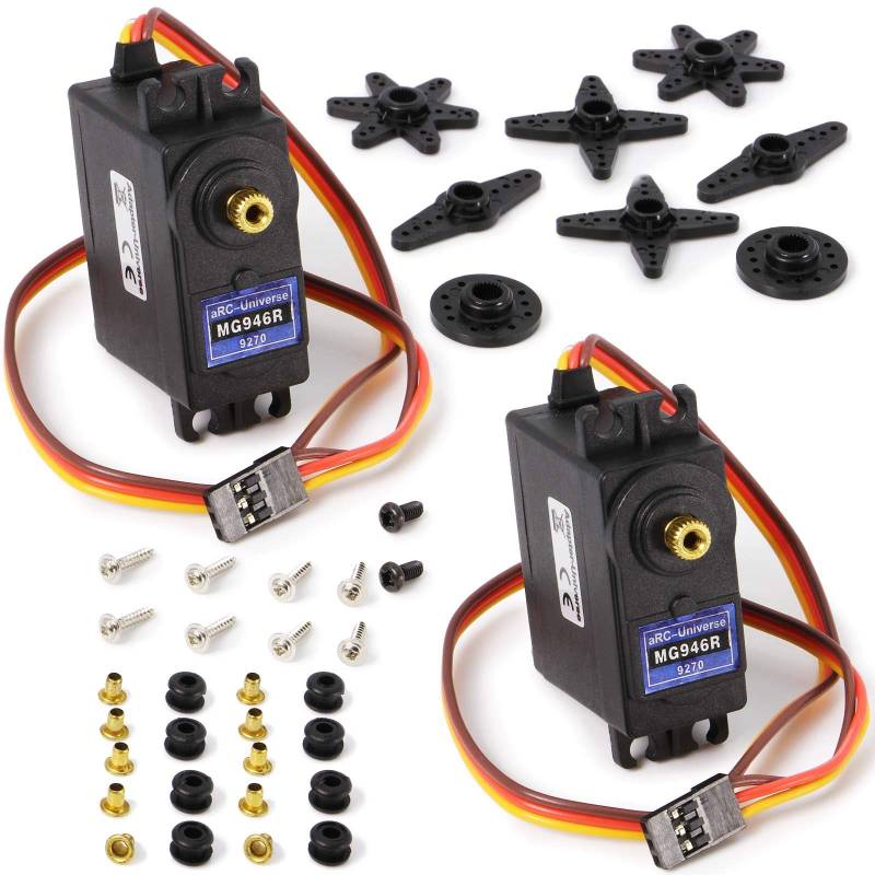 2 x Digital Metall Gear RC MG946R Lenk Servo 55g 12Kg Upgrade MG945 aRC-Universe von Adapter Universe