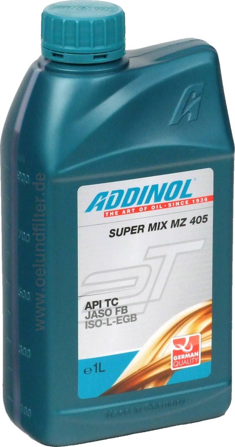 ADDINOL MZ 405 SUPER MIX,Motorenöl (rot gefärbt) 2 Takt, mineralisch, 1 L Flasche von Addinol