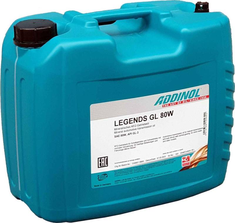 ADDINOL ADDINOL GL80W, Getriebeöl mineralisch (API GL3) für Simson & MZ - 20l von Addinol