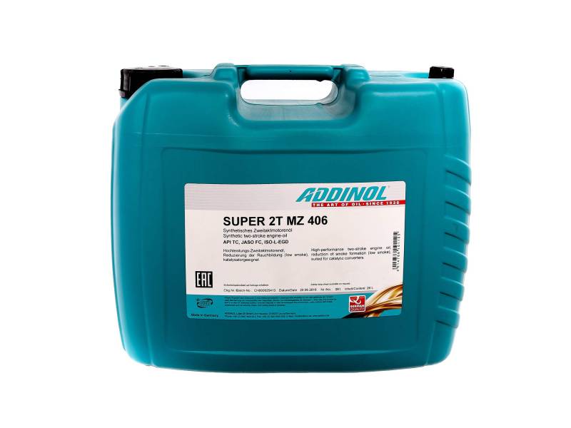 ADDINOL MZ406 SUPER 2-Takt-Motorenöl, raucharm, low smoke, teilsynthetisch, 20 L Kanister von ADDINOL