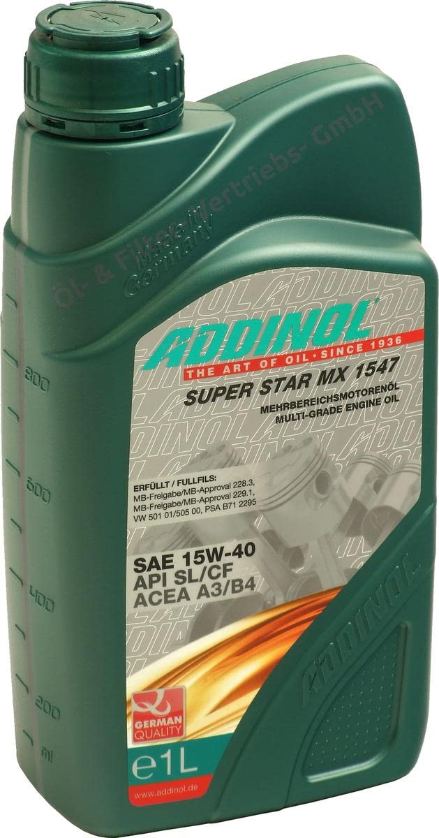 ADDINOL SUPER STAR MX 1547 15W-40 A3/B3/E2 Motorenöl, 1 Liter von Addinol