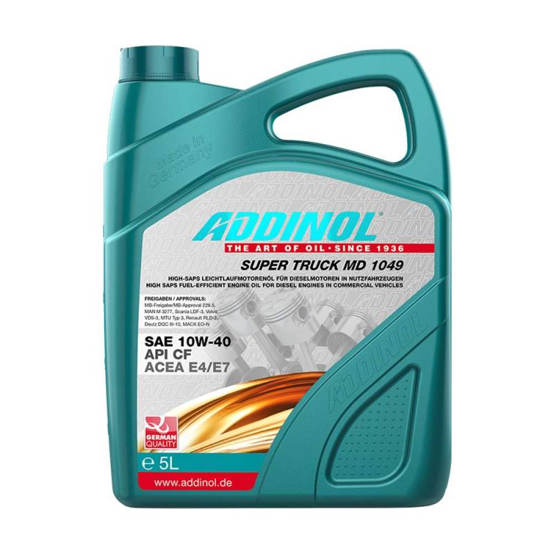 ADDINOL SUPER TRUCK MD 1049 10W-40 E4/E7 Motorenöl, 5 Liter von Addinol