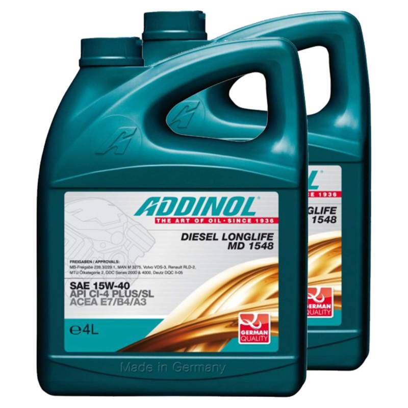 Addinol 2X Motoröl Motorenöl Motor Motoren Motor Oil Engine Oil Diesel 15W-40 Diesel Longlife Md 1548 4L 72211025 von Addinol