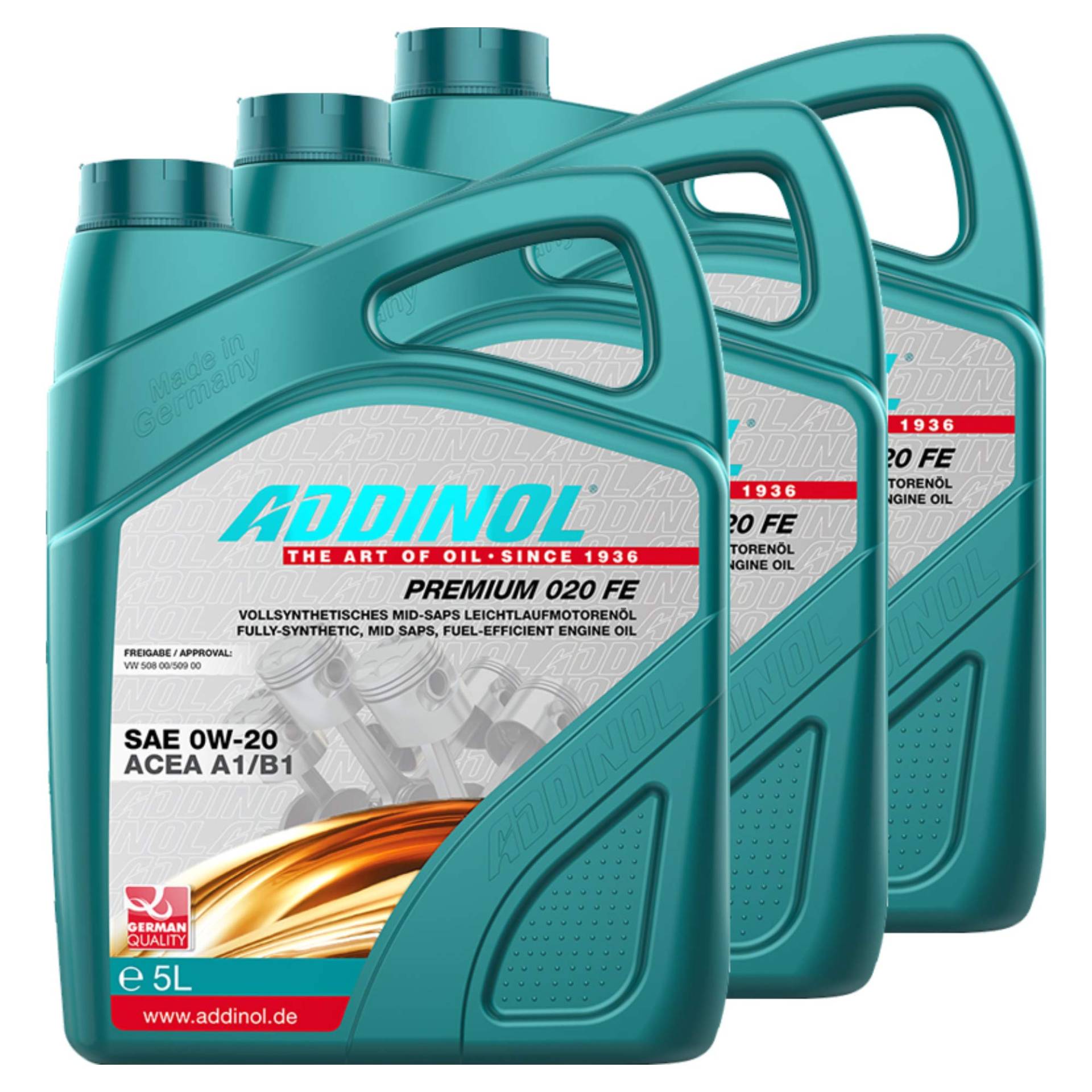 Addinol 3X Motoröl Motorenöl Motor Motoren Motor Oil Engine Oil Benzin Diesel 0W-20 Premium 020 Fe 5L 72097281 von Addinol