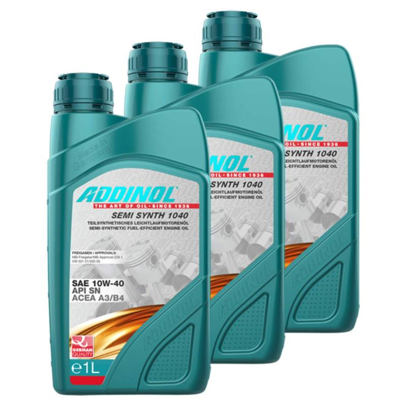 Addinol 3X Motoröl Motorenöl Motor Motoren Motor Oil Engine Oil Benzin Diesel 10W-40 Semi Synth 1040 1L 72098407 von Addinol