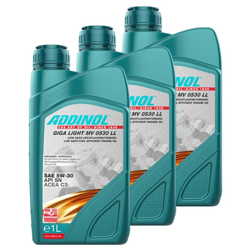 Addinol 3X Motoröl Motorenöl Motor Motoren Motor Oil Engine Oil Benzin Diesel 5W-30 Giga Light Mv 0530 Ll Longlife 1L von GTTCCG