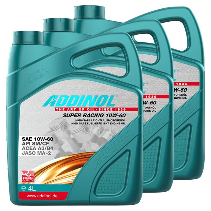 Addinol 3X Motoröl Motorenöl Motor Motoren Motor Oil Engine Oil Benzin Diesel Super Racing 10W-60 4L 72313725 von Addinol