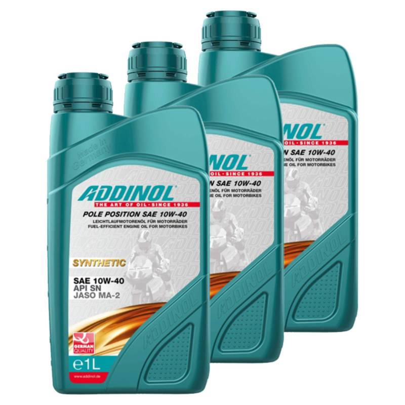 Addinol 3X Motoröl Motorenöl Motor Motoren Motor Oil Engine Oil Pole Position SAE 10W-40 1L Motorrad von Addinol