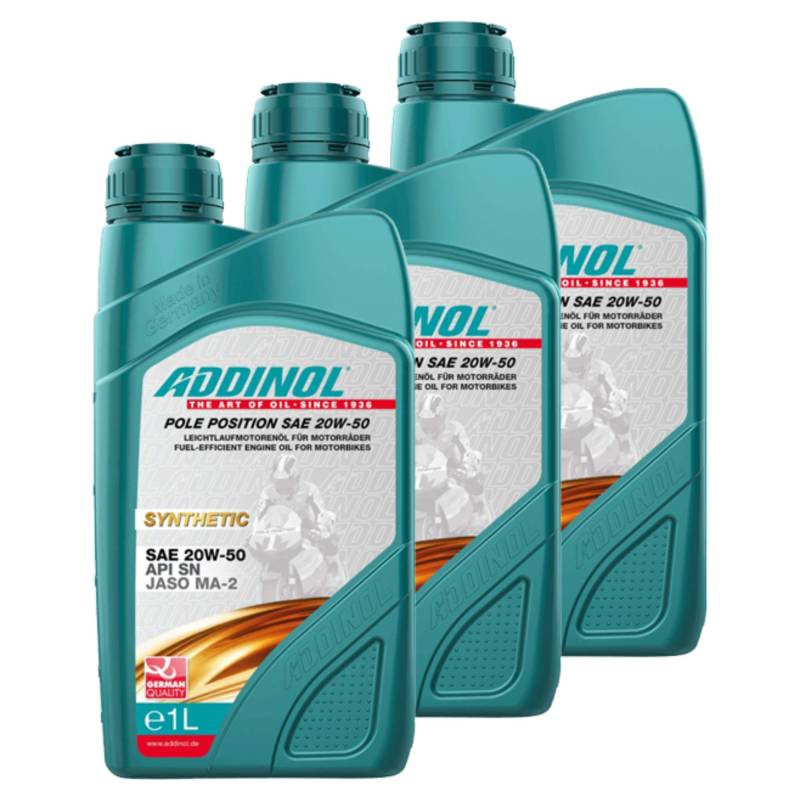 Addinol 3X Motoröl Motorenöl Motor Motoren Motor Oil Engine Oil Pole Position SAE 20W-50 1L Motorrad von Addinol