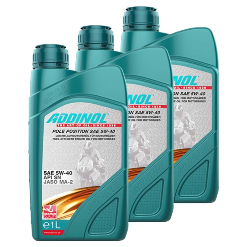 Addinol 3X Motoröl Motorenöl Motor Motoren Motor Oil Engine Oil Pole Position SAE 5W-40 1L Motorrad 72403307 von Addinol