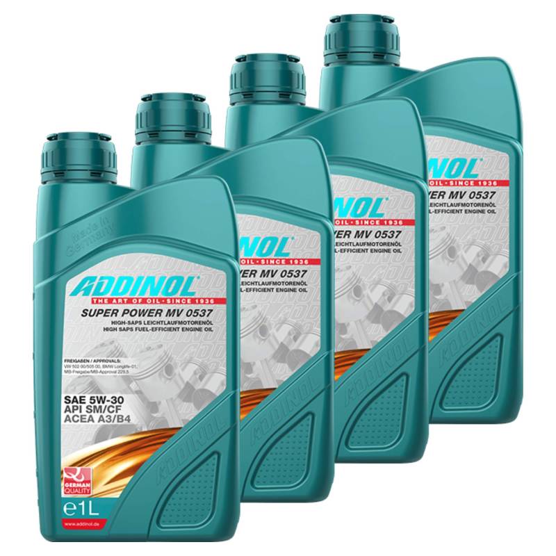 Addinol 4X Motoröl Motorenöl Motor Motoren Motor Oil Engine Oil Benzin Diesel 5W-30 Super Power Mv 0537 1L 72099207 von Addinol