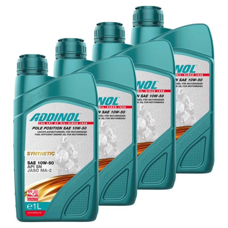 Addinol 4X Motoröl Motorenöl Motor Motoren Motor Oil Engine Oil Pole Position SAE 10W-50 1L Motorrad von Addinol