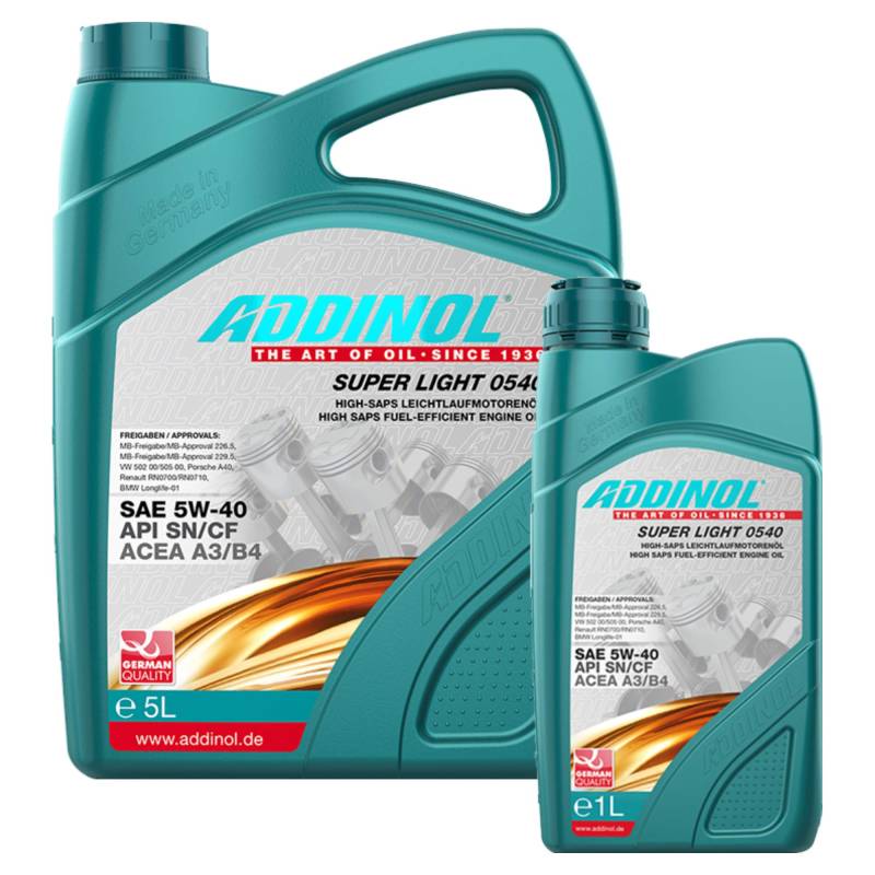 Addinol Motoröl 5W-40 Super Light 0540 5L + 1L von Amplelife