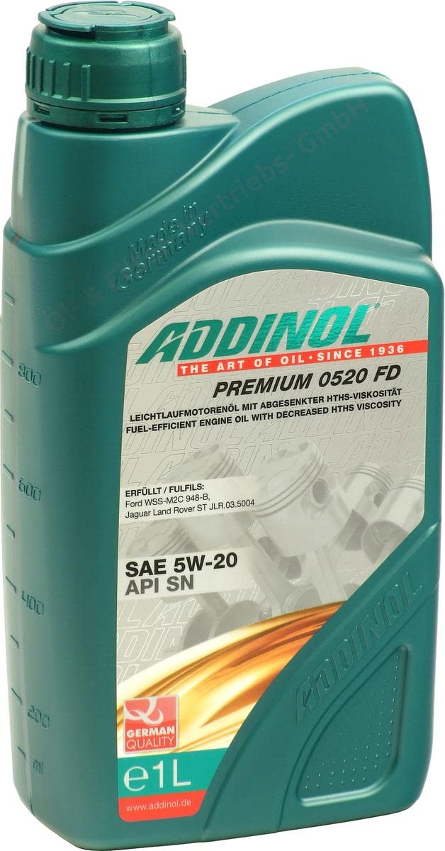 Addinol Motoröl Motorenöl Motor Motoren motor oil engine oil Benzin 5W-20 Premium 0520 FD 1L 72097307 von Addinol