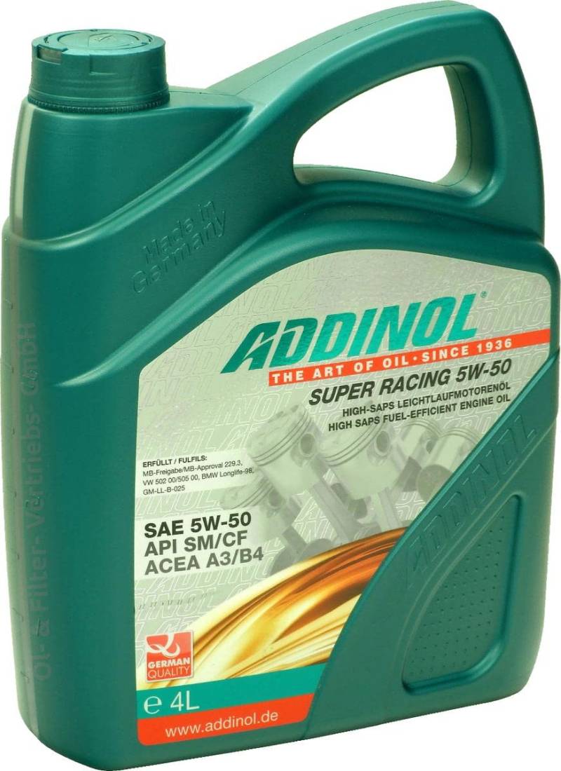 ADDINOL SUPER RACING 5W-50 A3/B4 Motorenöl, 4 Liter von ADDINOL