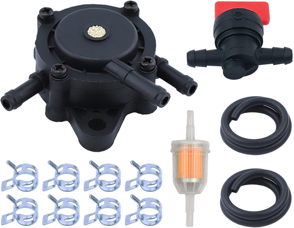 Benzinpumpe für Honda GX100 GC135 GCV520 GCV530 GX620, ADEFOL Kraftstoffpumpe mit Absperrventil & Filter & Schlauch & Schlauchschellen Ersatzteile Kit Zubehör für 15-25 PS Motor von Adefol