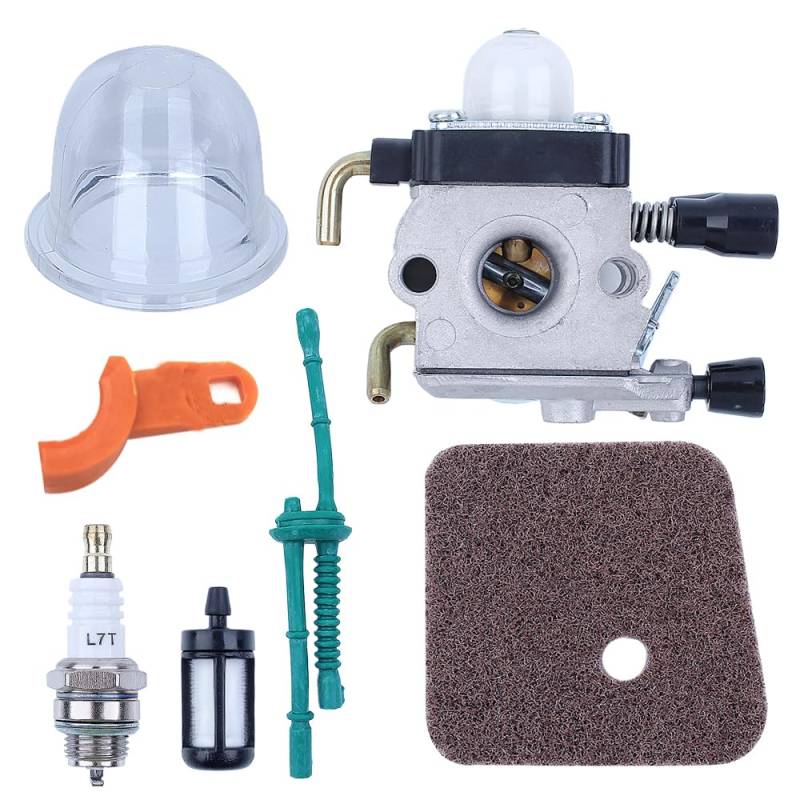 Vergaser Kit für Motorsense Stihl FS55 FS55R FS38 FS45 FS46 KM55 ADEFOL Vergaser mit Dichtung Kraftstofffilter Luftfilter Kraftstoffleitung Zündkerze von Adefol