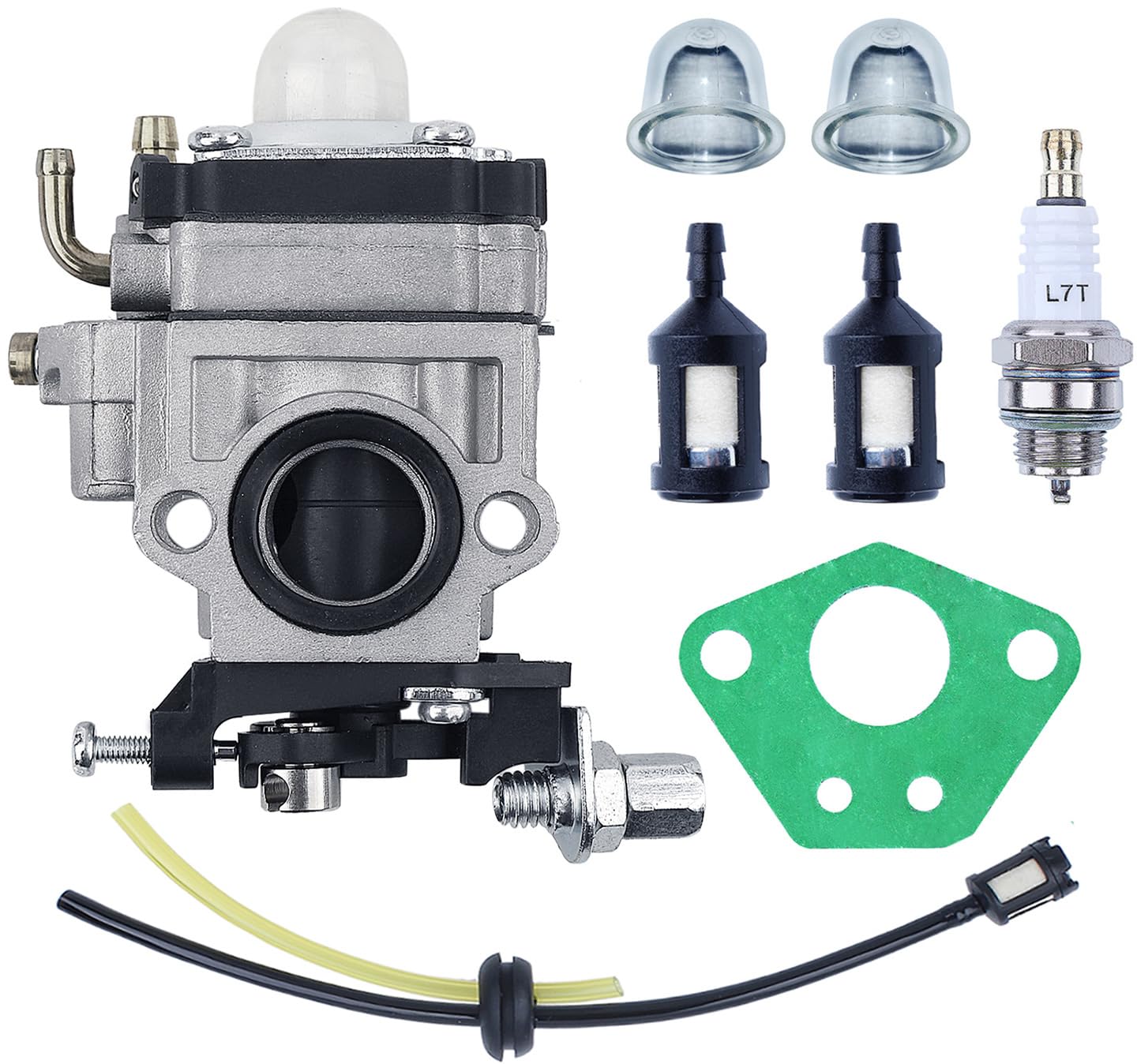 Vergaser für 43cc 49cc 52cc Motorsense und Freischneider, ADEFOL Ersatzteil Set Vergaser Reparatursatz mit Dichtung Zündkerze Benzinfilter Motor Langlebiges Zubehör Carbu-Set von Adefol