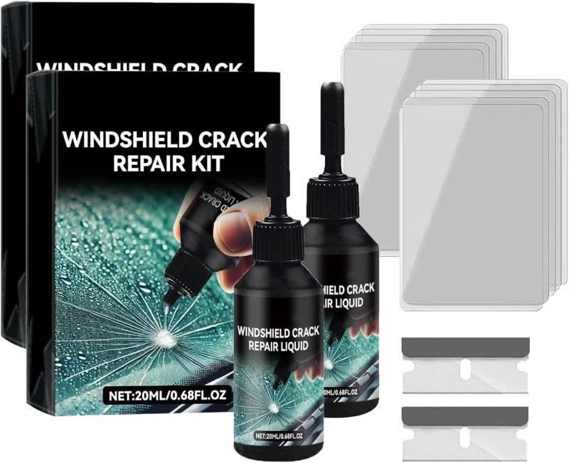 Windschutzscheiben-Riss-Reparatur-Set, Glas-Reparatur-Set, Windschutzscheiben-Reparatur-Set für Chips und Risse, Auto-Windschutzscheiben-Riss-Reparaturflüssigkeit, von Aderpmin