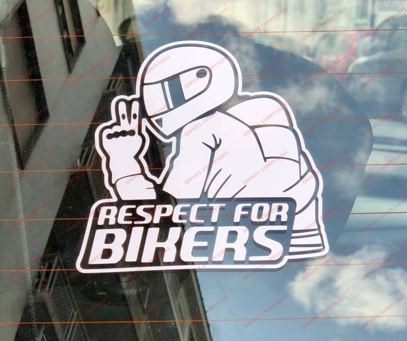 Respect For Bikers, Aufkleber für Auto und Motorrad. Bianco von AFISEL