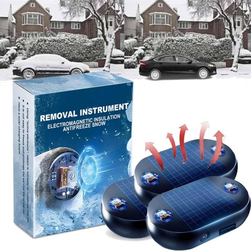 Auto Enteiser,Frostschutz Schnee Entferner,Anti-Freeze Electromagnetic Car Snow Removal Device, Solar-Elektromagnetische molekulare Störung Frost- und Schnee-Entferner (3 Pcs) von Adius