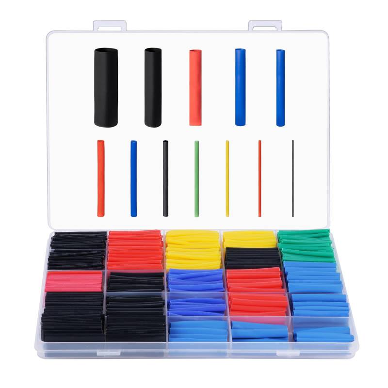 Adiwo Schrumpfschlauch set,800 Stück Schrumpfschläuche Sortiment Verhältnis Wasserdichter 12 Verschiedene Größen Heat Shrink Tube Wire Wrap Assortment 1-13mm Heat Shrink mit Aufbewahrungskoffer von Adiwo