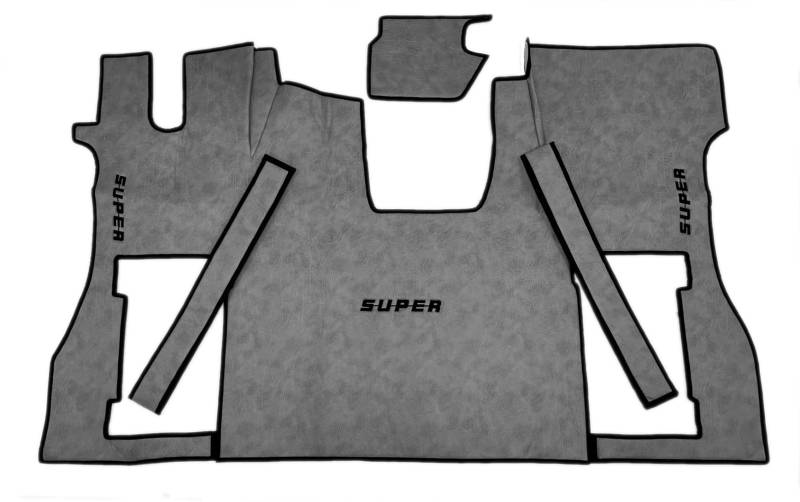 Kunstleder Fußmatten für Scania S ab 2017, drehbar/Luft in grau - glatt, 3 X SUPER von Adomo
