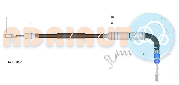 Seilzug, Feststellbremse hinten rechts Adriauto 13.0216.2 von Adriauto
