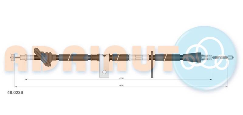 Seilzug, Feststellbremse hinten rechts Adriauto 48.0236 von Adriauto