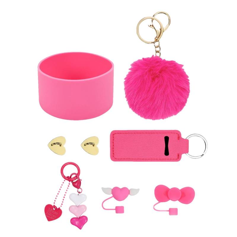 Adsfvs Becher-Zubehör-Set, Wasserflaschen-Zubehör-Set | 8X Tassen-Charm-Set | Tassendekor für 30-Unzen- und 40-Unzen-Becher, einschließlich Lippenstifthalter, Silikon-Becherkappe, von Adsfvs