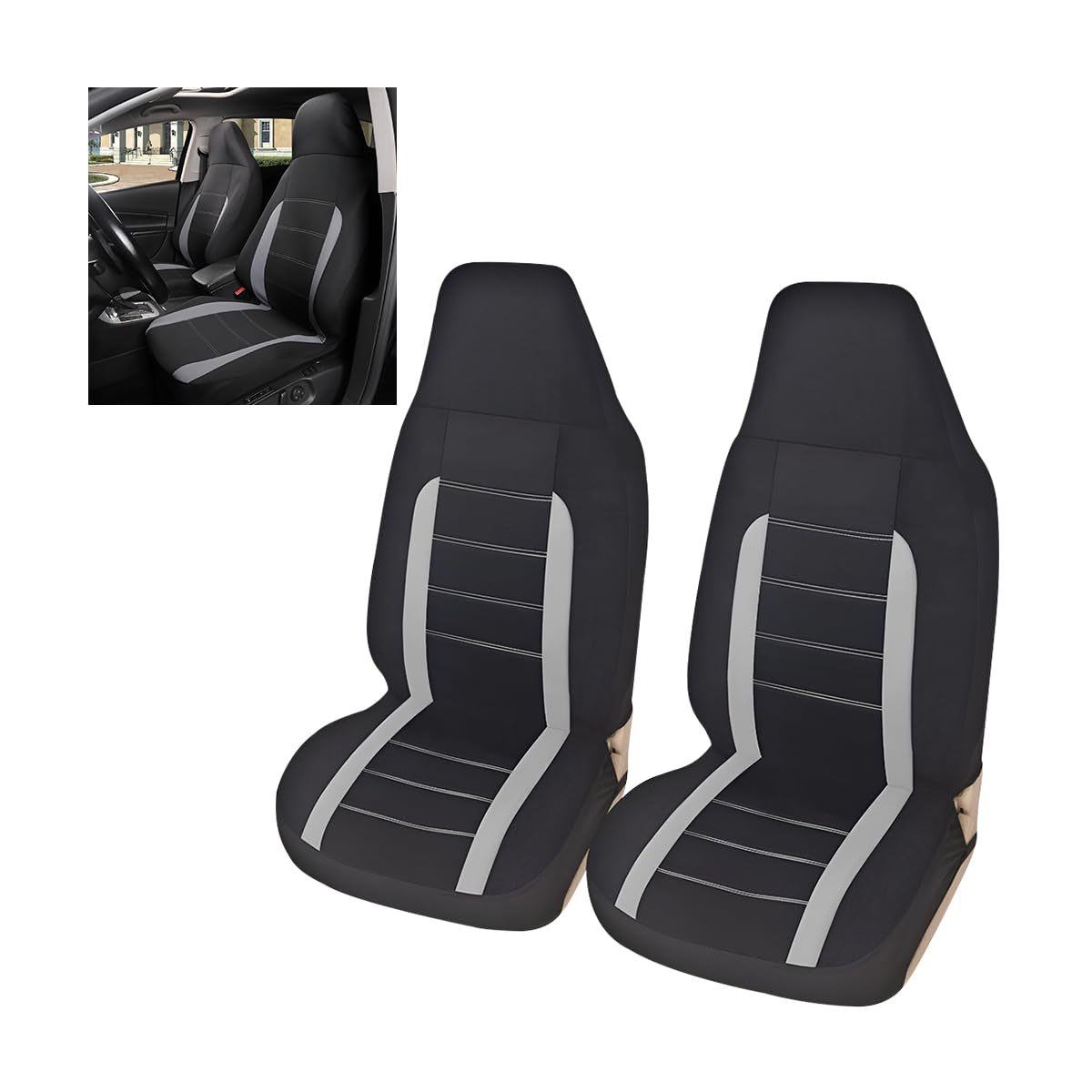 Adunsiaoto 2 Stück Universal-Autositzbezüge Für Vordersitze, Sitzbezug Auto Vordersitze Universal Wasserdicht, Universal Size Seat Cover Protectors Set Für Auto LKW SUV von Adunsiaoto