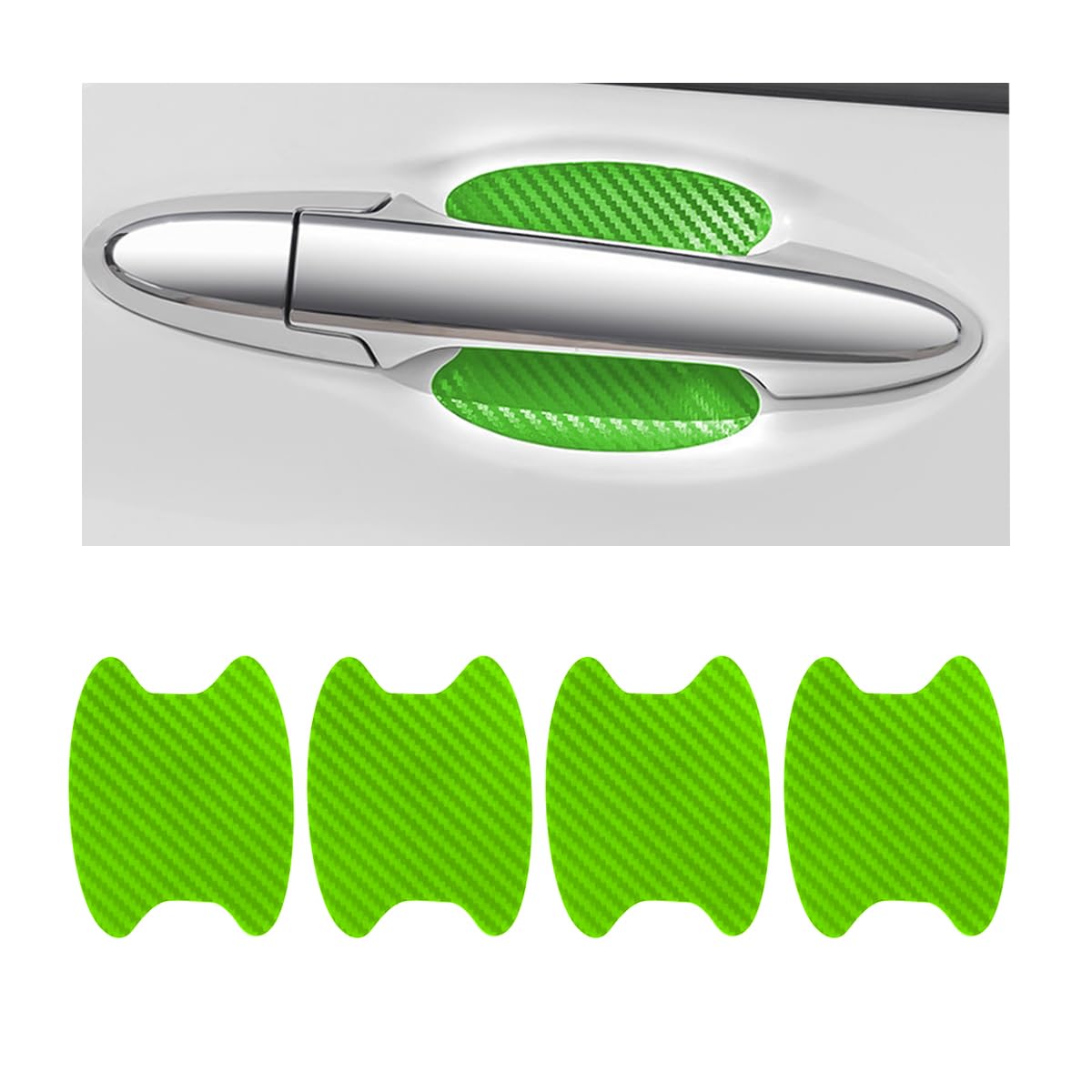 Adunsiaoto 4 Stück Auto Türgriff Schutzfolie, Universal Lackschutz-Folie für Auto-Griffschale/Griffmulde, Kratzfeste Schutzfolie, für die Meisten Fahrzeuge(Grün) von Adunsiaoto