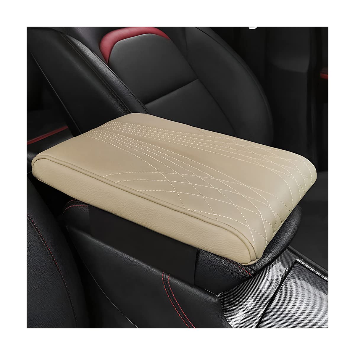 Adunsiaoto Armlehnenbox Aus Gedächtnisschaum Für Fahrzeuge, Armlehnenbezüge Auto Armlehnenbox Pad, Auto Mittelkonsolenpolster, für Die Meisten Fahrzeuge(Beige) von Adunsiaoto