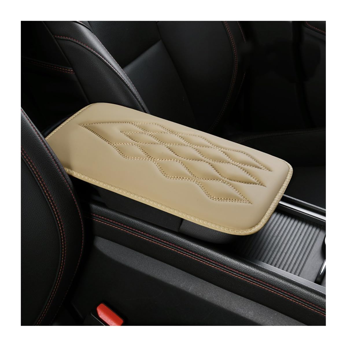 Adunsiaoto Auto-Armlehnenpolster, Universal Center Console Lederpolster, Wasserdichte Auto Mittelkonsolenabdeckung Für Die Meisten Fahrzeuge, SUV, LKW, Autos(Beige) von Adunsiaoto