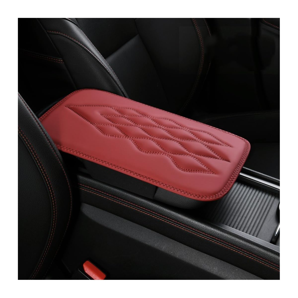 Adunsiaoto Auto-Armlehnenpolster, Universal Center Console Lederpolster, Wasserdichte Auto Mittelkonsolenabdeckung Für Die Meisten Fahrzeuge, SUV, LKW, Autos(Red) von Adunsiaoto