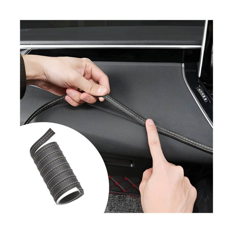 Adunsiaoto Auto Innenraum Line Flexible Strip Trim, Flexiblem Innenraum Dekorative Streifen Line Interior, Auto Innenraum DIY Strips, für die meisten Auto(Beige) von Adunsiaoto