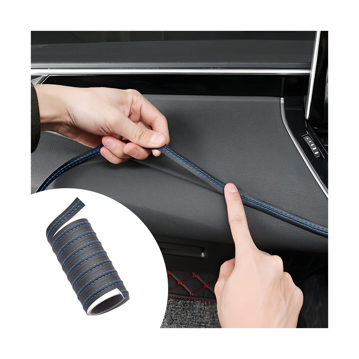 Adunsiaoto Auto Innenraum Line Flexible Strip Trim, Flexiblem Innenraum Dekorative Streifen Line Interior, Auto Innenraum DIY Strips, für die meisten Auto(Blau) von Adunsiaoto