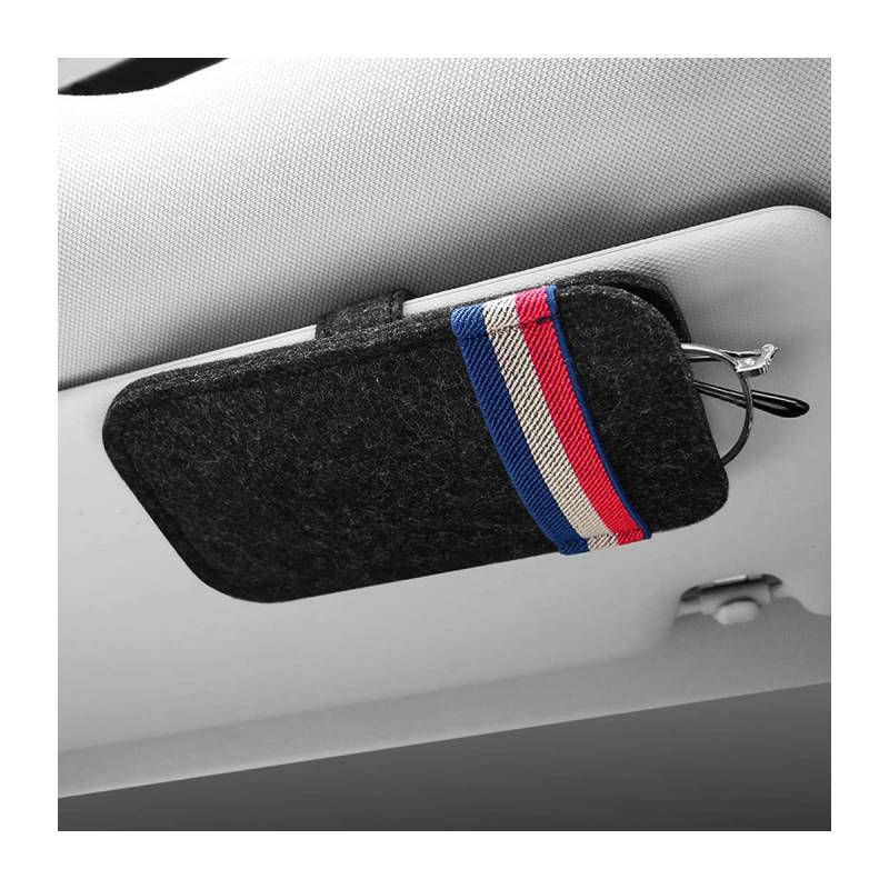 Adunsiaoto Auto Sonnenblende Sonnenbrille Organizer, Universal Auto Brillenetui, Auto Sonnenbrille Brillenetui Brillenbox, Automotive Innenraum Visier Zubehör(Schwarz) von Adunsiaoto