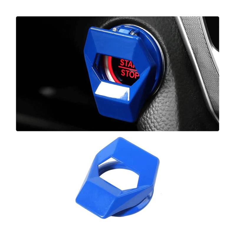 Adunsiaoto Auto Start Stop Knopf Abdeckung, Auto Zündknopf Abdeckung, Autos Start Stopp Knopf Abdeckring, Auto Motor Zündung Start/Stop Knopf Abdeckung(Blau) von Adunsiaoto