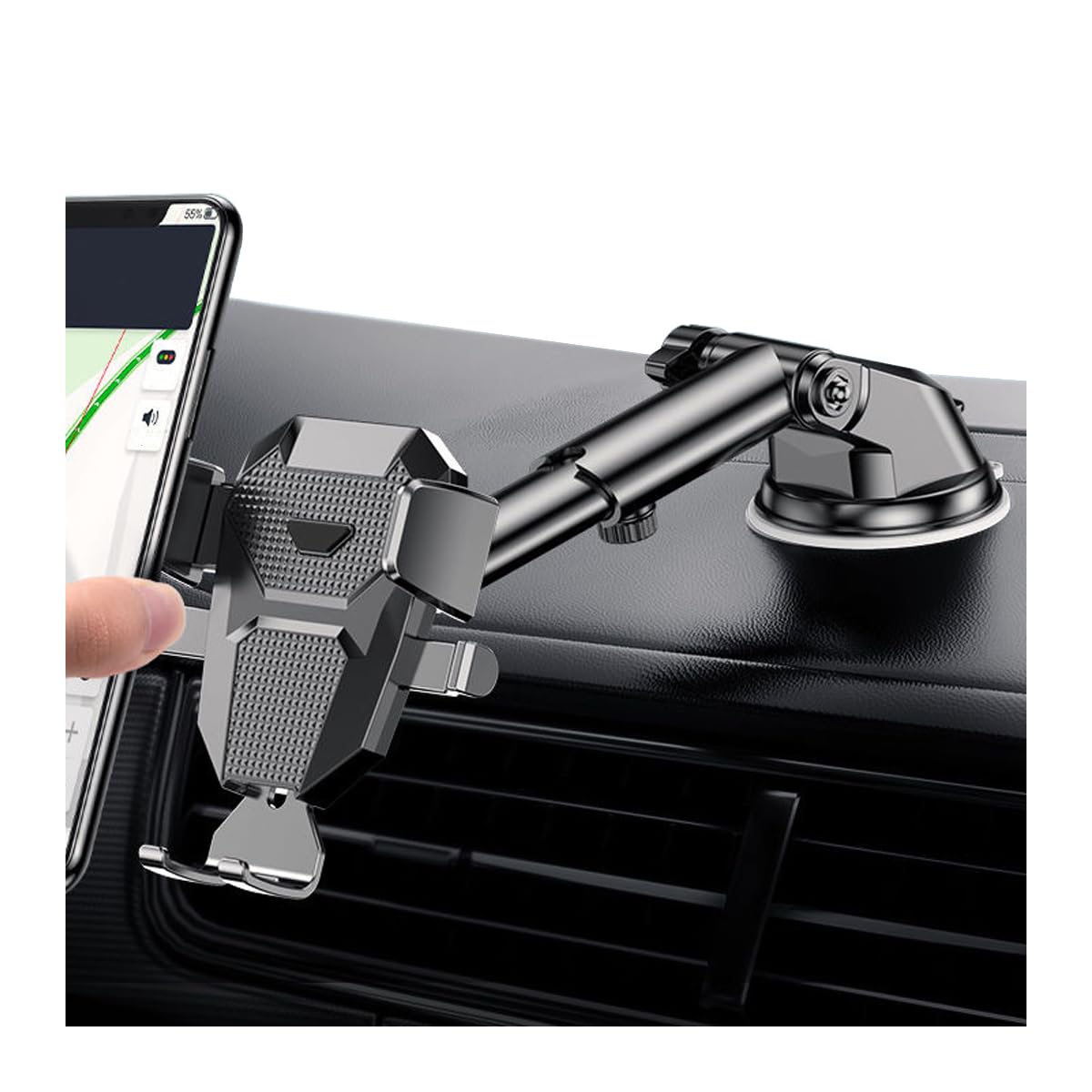 Adunsiaoto Handyhalter Auto Armaturenbrett, Handyhalterung Auto, Kfz Handyhalterung, Windschutzscheibe Kfz Handy Halterung, 360° Drehbar Car Phone Holder Mount, Universal Handyhalter Auto(Schwarz) von Adunsiaoto