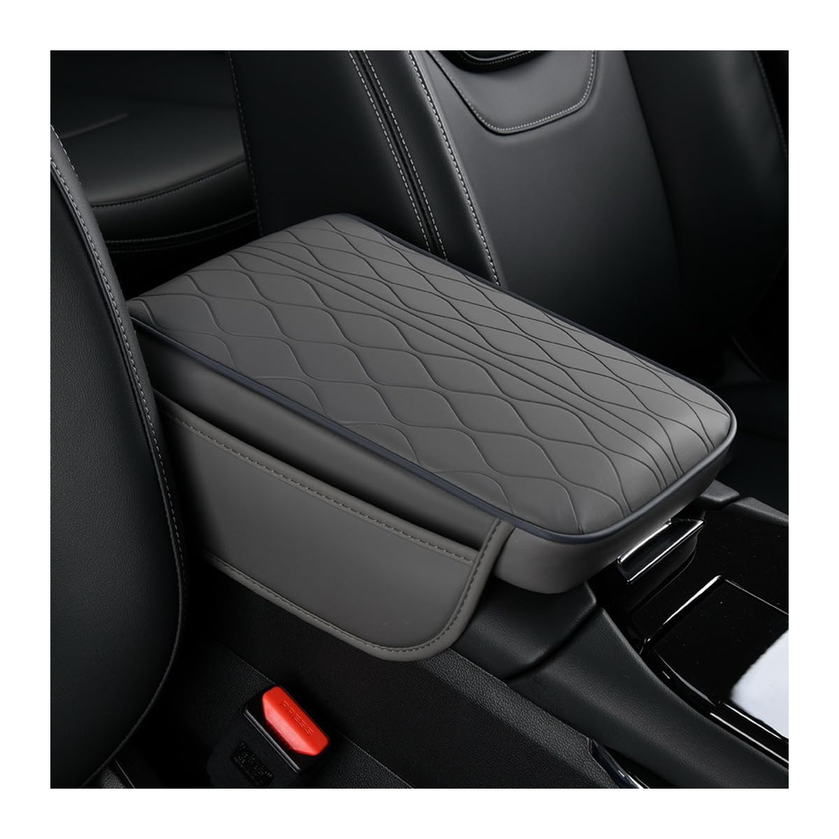 Adunsiaoto Universal Auto Armlehnenerhöhung, Automobile Armlehne Kissen Memory Foam Mittelkonsole Abdeckung, Leder Armlehne Kasten Zubehör Für Fahrzeuge(Grau) von Adunsiaoto