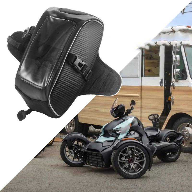 Advokingtap Motorradzubehör, 3 l größere Kapazität, Motorrad-Tanktasche, wasserabweisend, schwarz, Motorradtasche mit Touchscreen für Ryker Serie (600/900) von Advokingtap