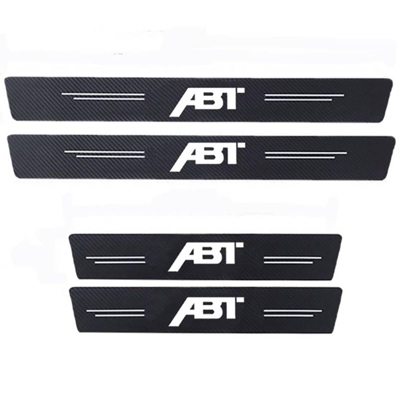 4 Stück Kohlefaser Türschweller für Golf Jetta Beetle Tiguan ABT Logo Kick Plates antikratz Abnutzung von AfariN